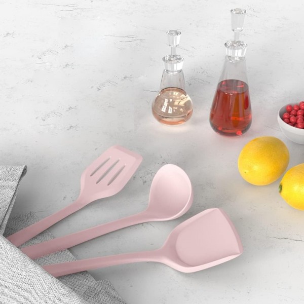 Silicone Cooking Utensils Set - 446°F Heat Resistant Kitchen Utensils,Turner Tongs,Spatula,Spoon,Brush,Whisk,Kitchen Utensil Gadgets Tools Set for Nonstick Cookware,Dishwasher Safe Pink (BPA Free)